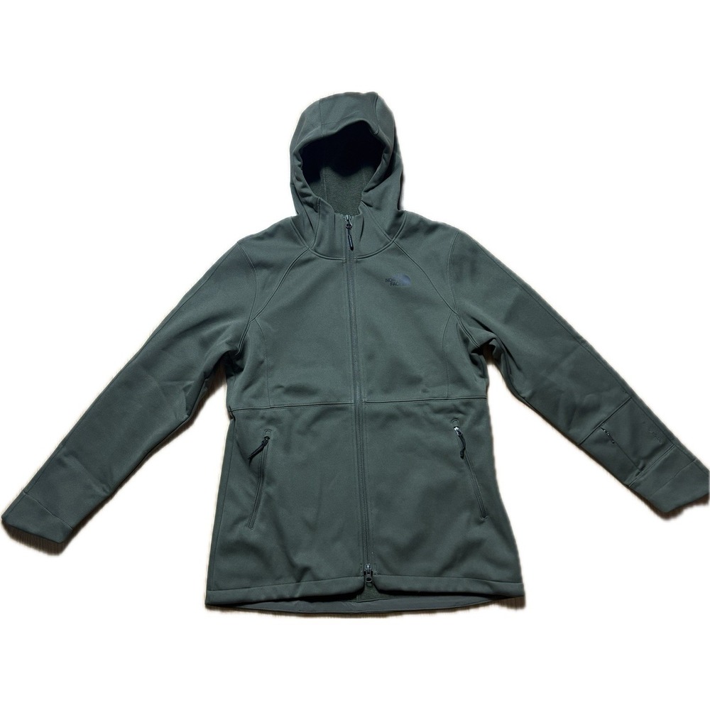 The North Face Hoodie Womens Medium Green Apex Risor Hooded Softshell Full Zip
